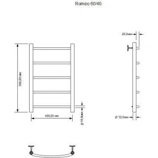 Полотенцесушитель электрический Aquanet Romeo 281985 60x40 см хром